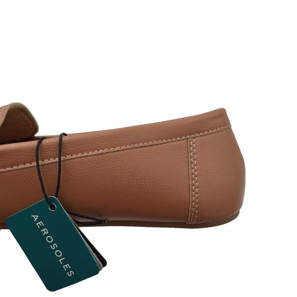 Aerosoles Womens Loafers Size 7.5-9 Wide Cognac Vegan Leather Cushioned Shoes - Picture 11 of 15